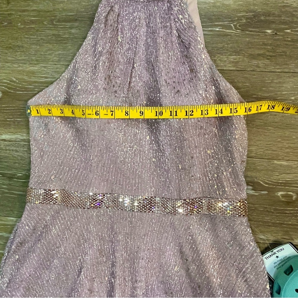 BETSY and Adam Metallic Pink and Gold Formal Prom Gown Dress *has pockets* - Picture 14 of 16